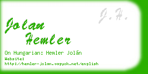jolan hemler business card